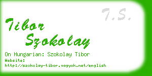 tibor szokolay business card